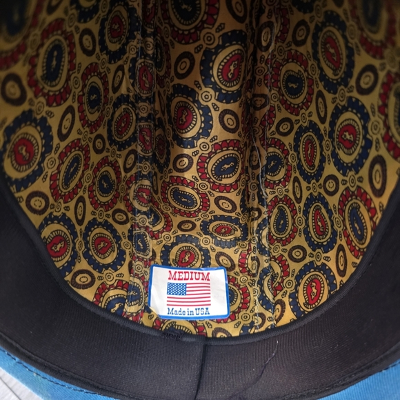 Vintage American Hat Blue Cowboy Hat With Feather - Picture 8 of 8